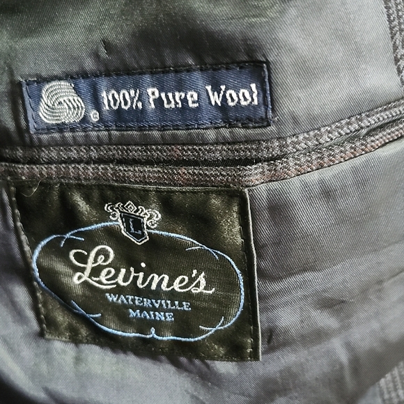 Burberry Charcoal Checkered 100% Pure Wool Blazer - Picture 5 of 9